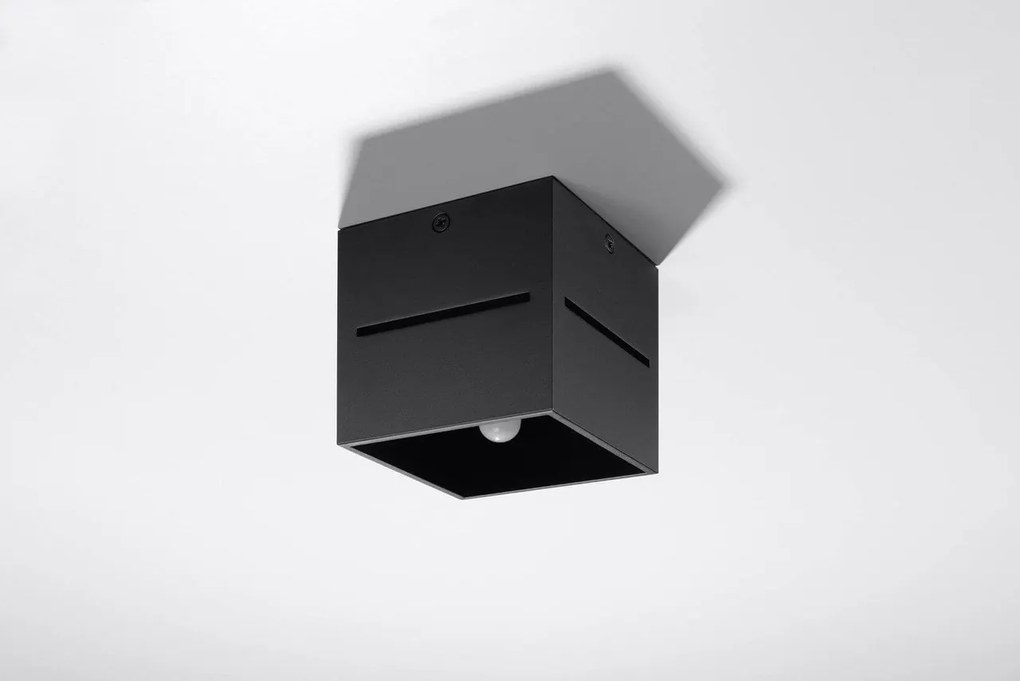 Plafoniera Quadrata da Soffitto in Alluminio LOBO G9 Nera da interno