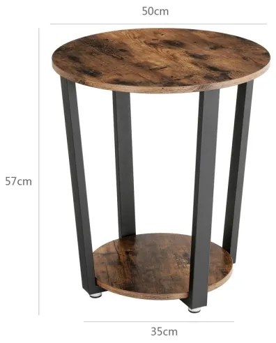 Tavolino d'appoggio ELDUR marrone/nero