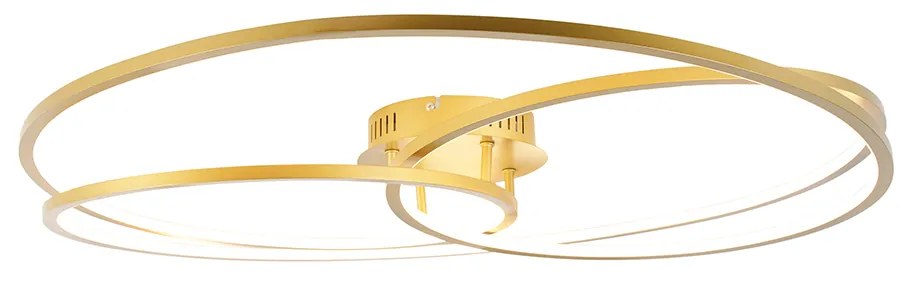 Plafoniera oro 78 cm con LED dimmerabile a 3 livelli - Rowin