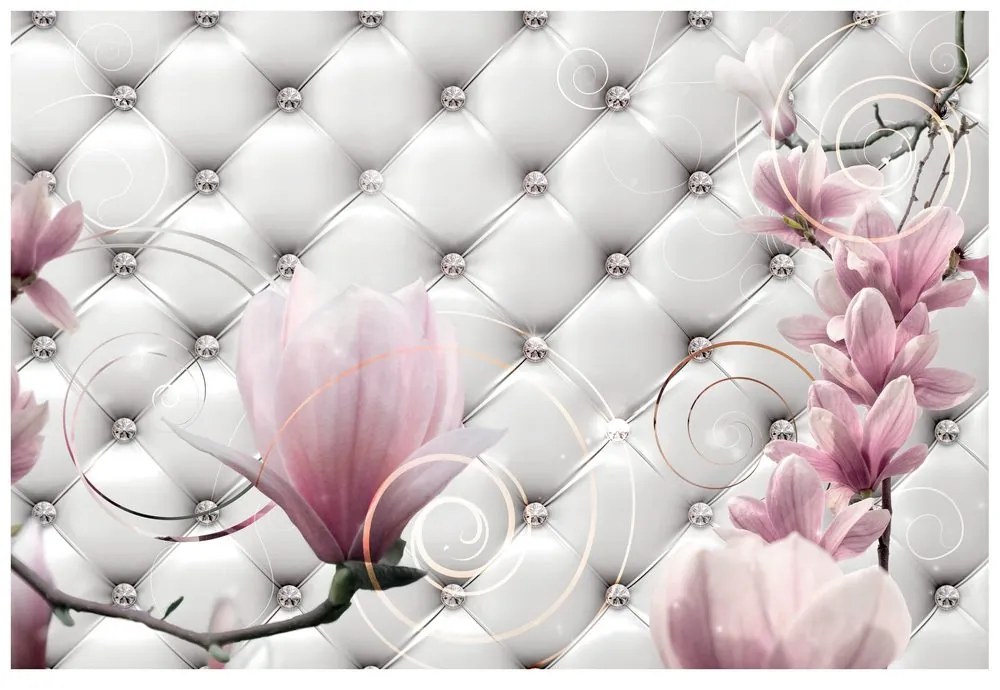 Carta da parati – Magnolia con imitazione pelle