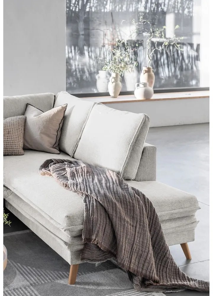 Divano letto angolare beige (angolo destro) Charming Charlie - Miuform