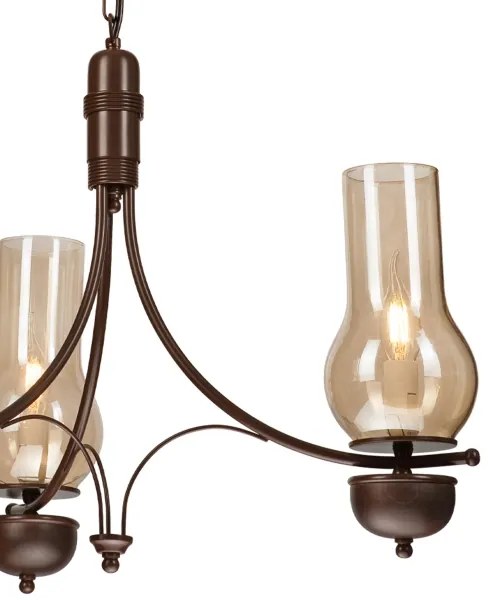 Brilagi - Lampadario LED a catena COTTAGE 3xE14/40W/230V faggio/marrone/beige fumé