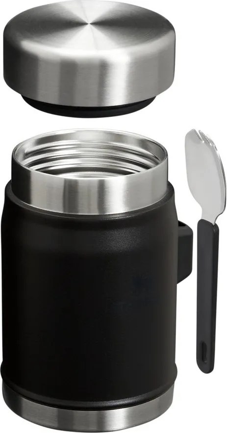 Borraccia termica nera opaca in acciaio inox 400 ml Legendary Food Jar + Spork Black 2.0 – Stanley