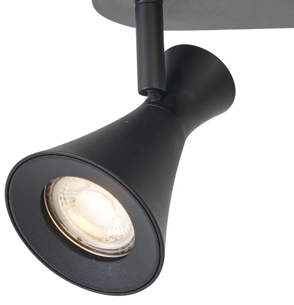 Faretto da soffitto moderno nero a 3 luci regolabile - Triangle