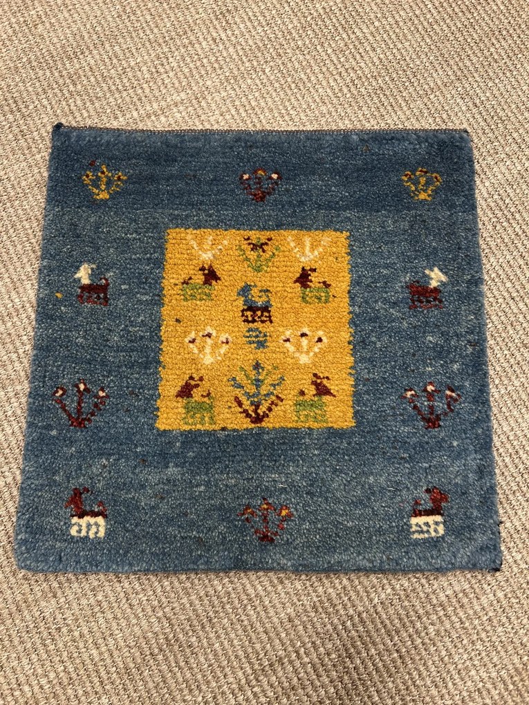 Gabbeh Tappeto 40 x 40 Blu (Iran) Annodato A Mano