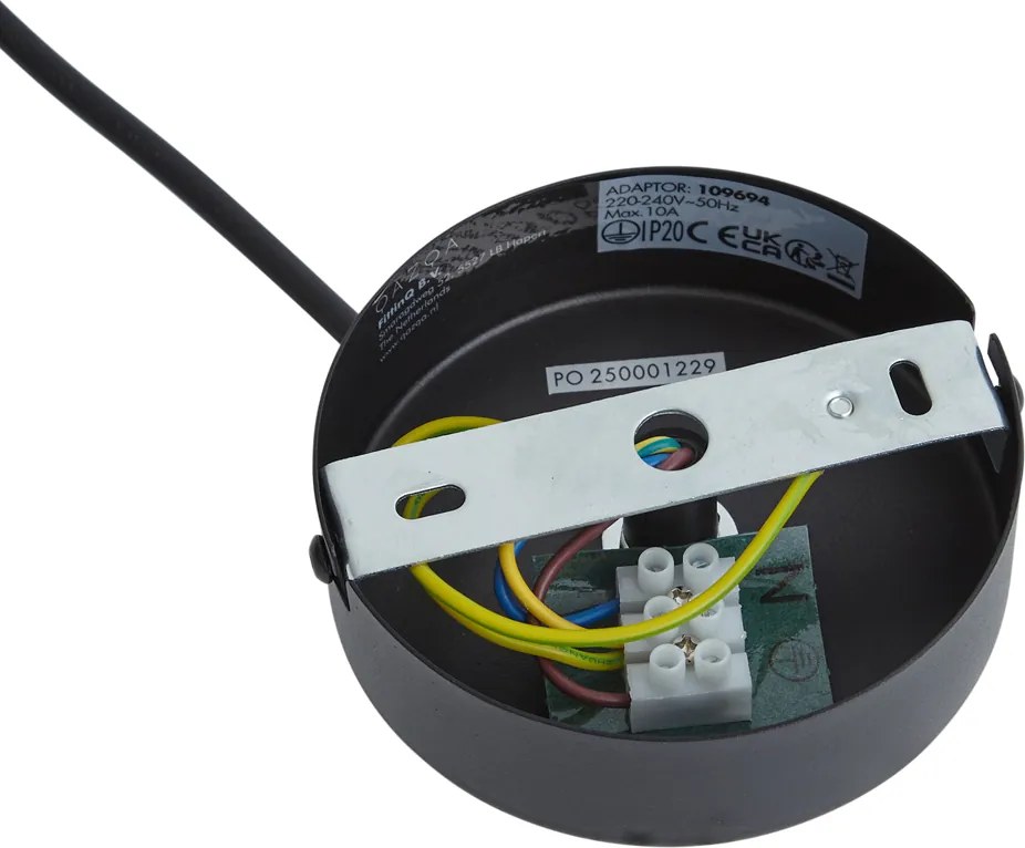 Alimentatore per binario monofase con piastra di montaggio rotonda nero - Iconic