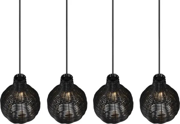 Reality - Lampadario sospeso con cavo SPROUT 4xE14/30W/230V nero/rattan