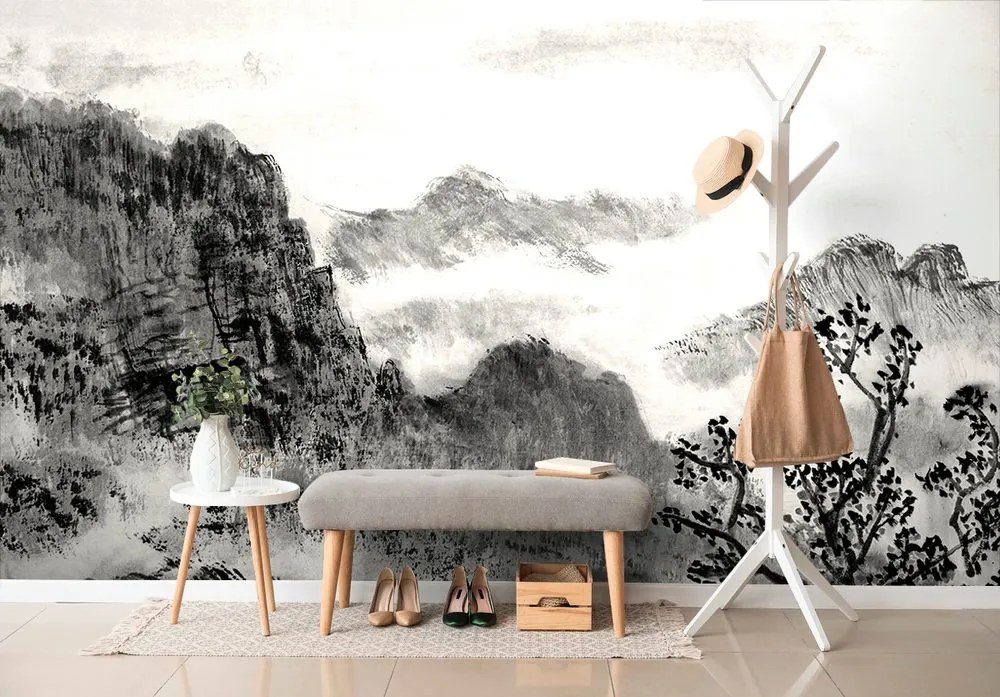 Carta da parati – Pittura cinese in bianco e nero della terra