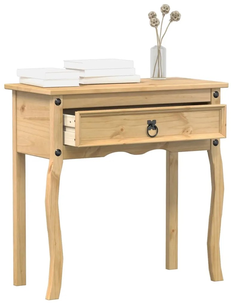 Tavolino Consolle Corona 73x35x73 Cm İn Legno Massello Di Pino /