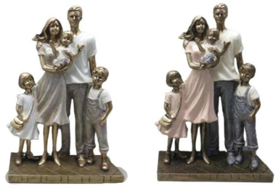Statua Decorativa DKD Home Decor Resina Multicolore Moderno Famiglia (24 x 11,5 x 34 cm) (2 Unità)