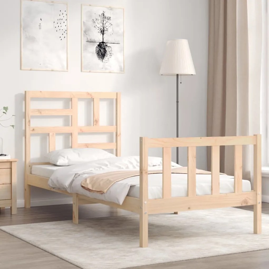 Giroletto con testiera 100x200 cm in legno massello