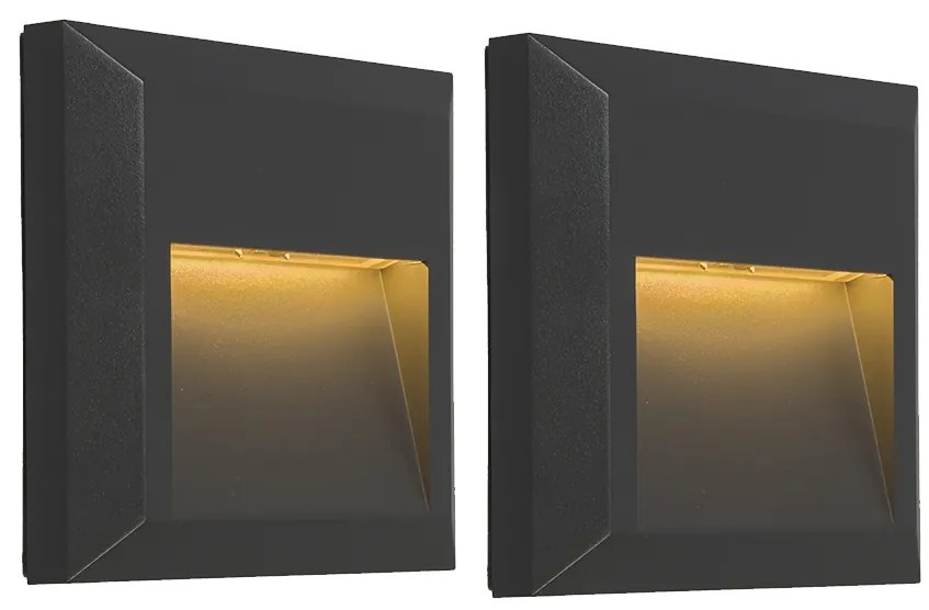 Set di 2 applique moderne grigio scuro con LED - Gem 2