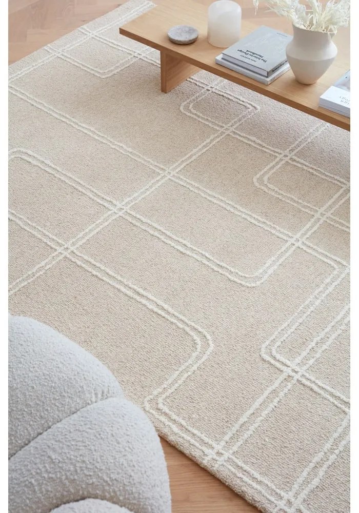Tappeto in lana beige tessuto a mano 200x300 cm Ada - Asiatic Carpets