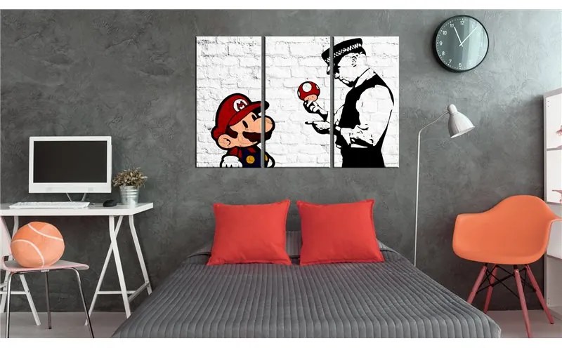 Quadro Mario Bros (Banksy)  Colore Beige, Dimensioni e Misure 120x80