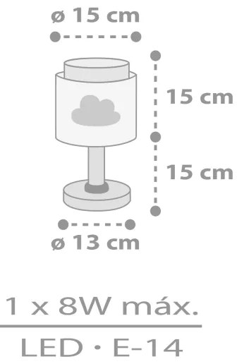 Dalber 76011E - Lampada per bambini BABY DREAMS 1xE14/8W/230V grigio