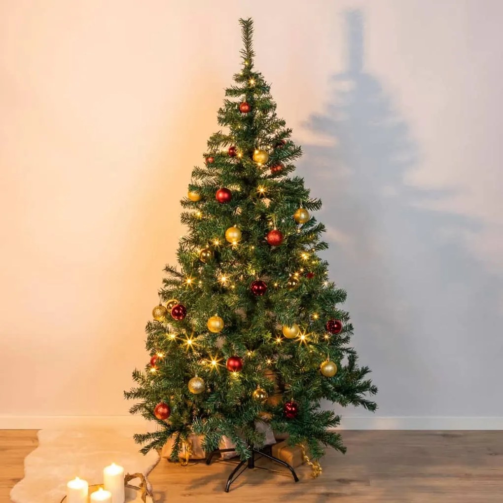 HI Albero di Natale con Supporto in Metallo Verde 180 cm