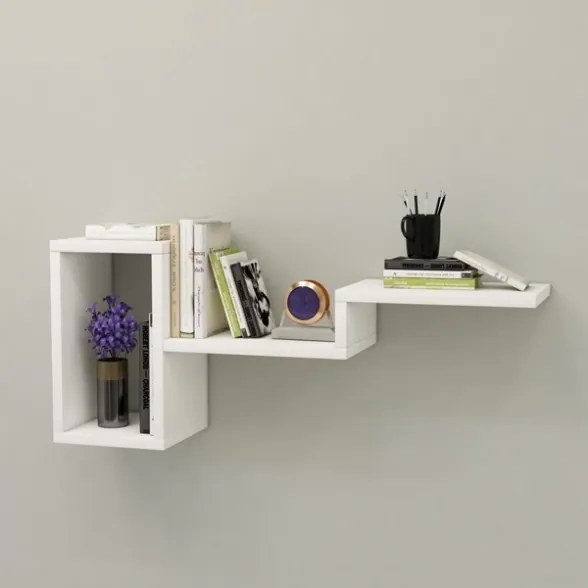 Mensola Sospesa Design Moderno 78x20x33 Berry Bianca