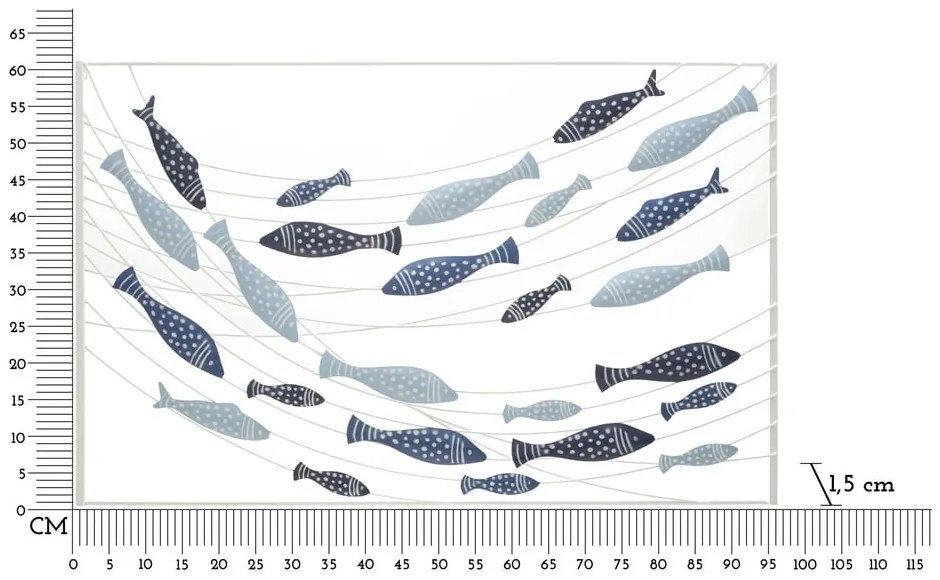 Decorazione da parete in metallo 96,5x61 cm Pesci - Mauro Ferretti