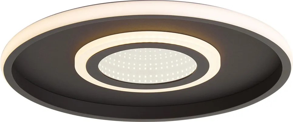 Plafoniera moderna nera con LED integrato e interruttore a 3 vie - Frini