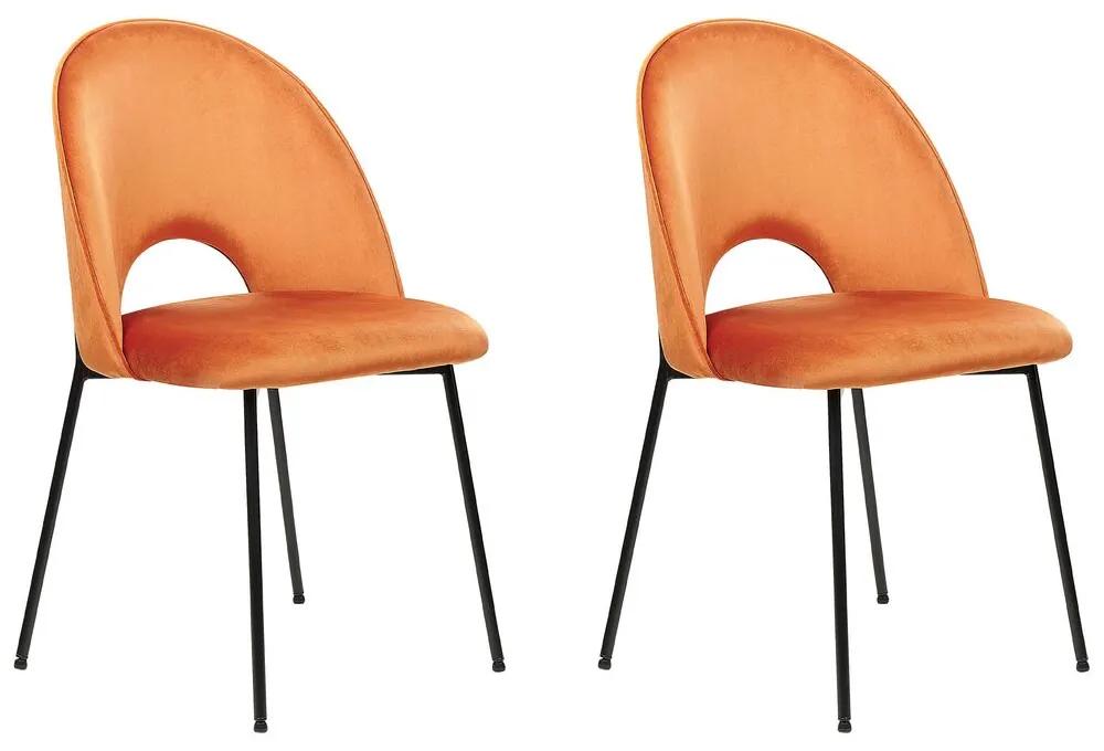 Set 2 sedie da pranzo velluto arancione COVELO Beliani