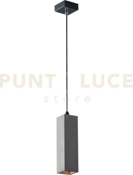 Lampadario a sospensione kruk quadrata grigia 1 luce attacco gu10 7...