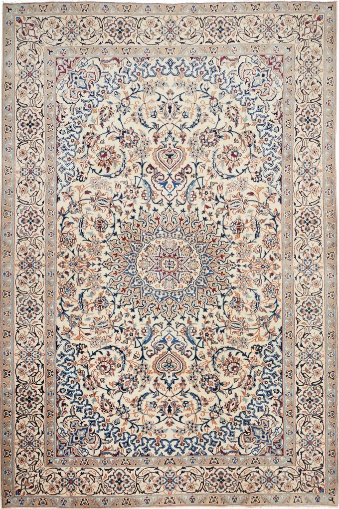 Nain Tappeto persiano 200x300 Beige (Iran) Annodato A Mano