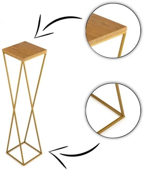 Portafiori LOFT 100x24 cm oro/marrone