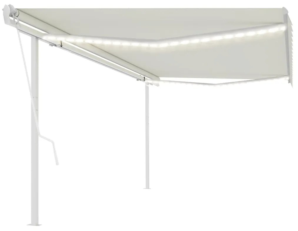 Tenda Automatica Con Sensore Vento E Led 5x3 M Crema /