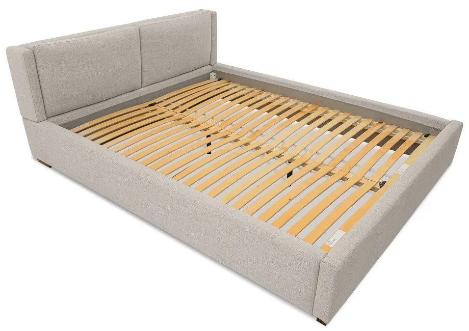 Letto matrimoniale imbottito grigio chiaro con doghe in legno 180x200 cm Dreamer - Scandic