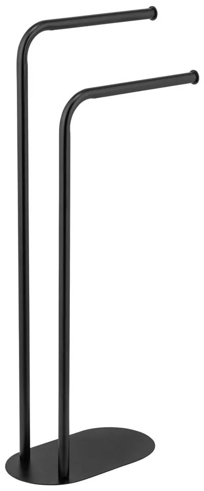 Stand portasciugamani nero in acciaio Levante – Wenko