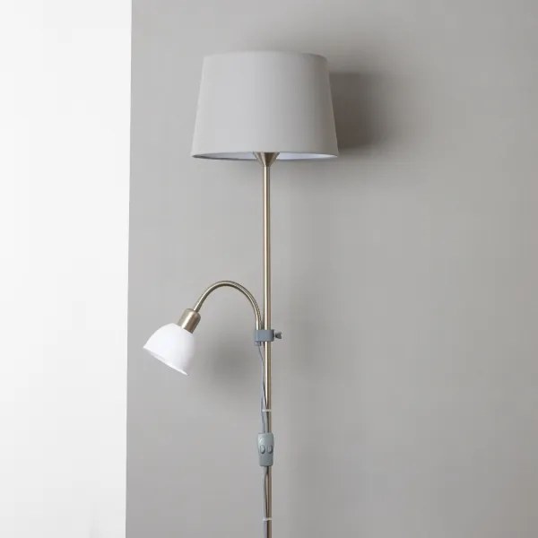 Brilagi - Lampada da terra CERIA 2 in 1 1xE27/100W/230V + 1xE14/25W cromo opaco/grigio