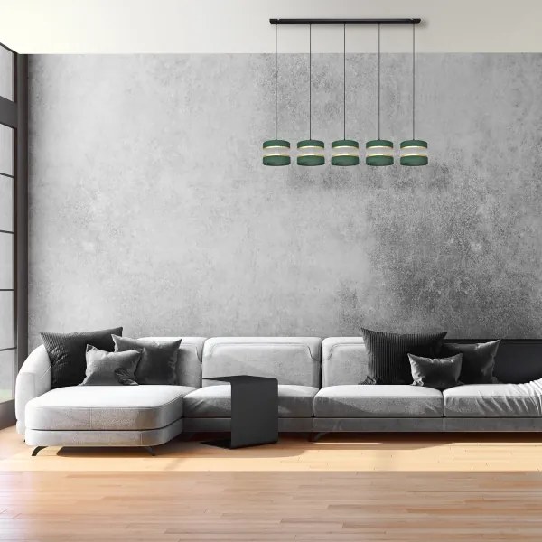 Lampadario a sospensione con filo HELEN 5xE27/15W/230V verde/oro