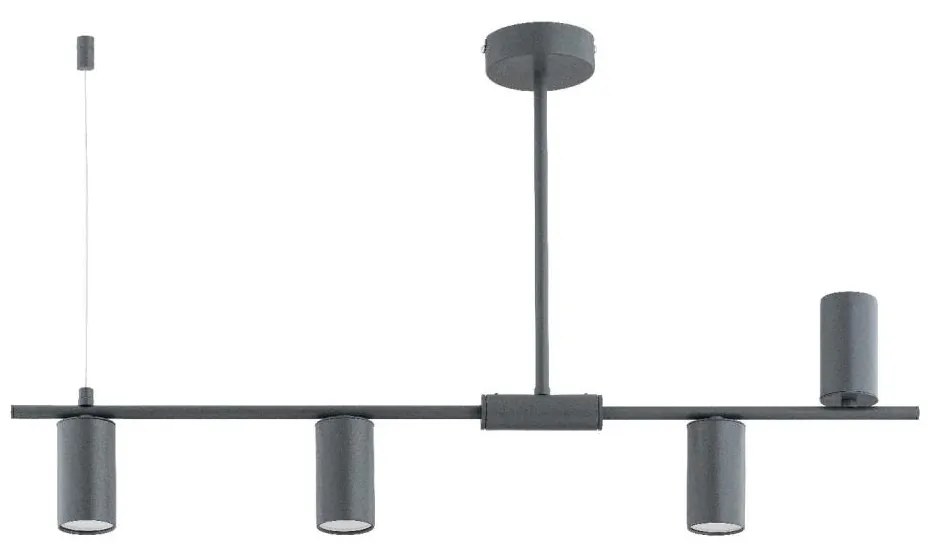 Lampadario a sospensione con supporto rigido URANOS 4xGU10/10W/230V grigio