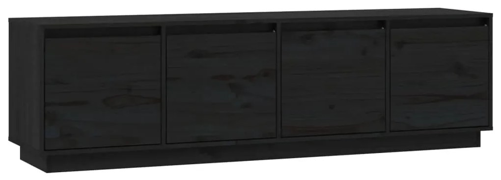 Mobile porta tv nero 156x37x45 cm in legno massello di pino