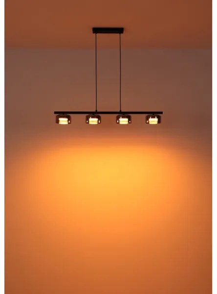 Globo 16055-4HS - Lampadario LED a sospensione con filo HIGGINS 4xGX53/6W/230V fumé/nero