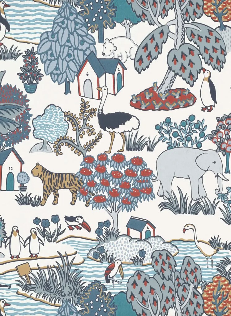 Little Greene Carta da parati Animal Kingdom - Bassoon