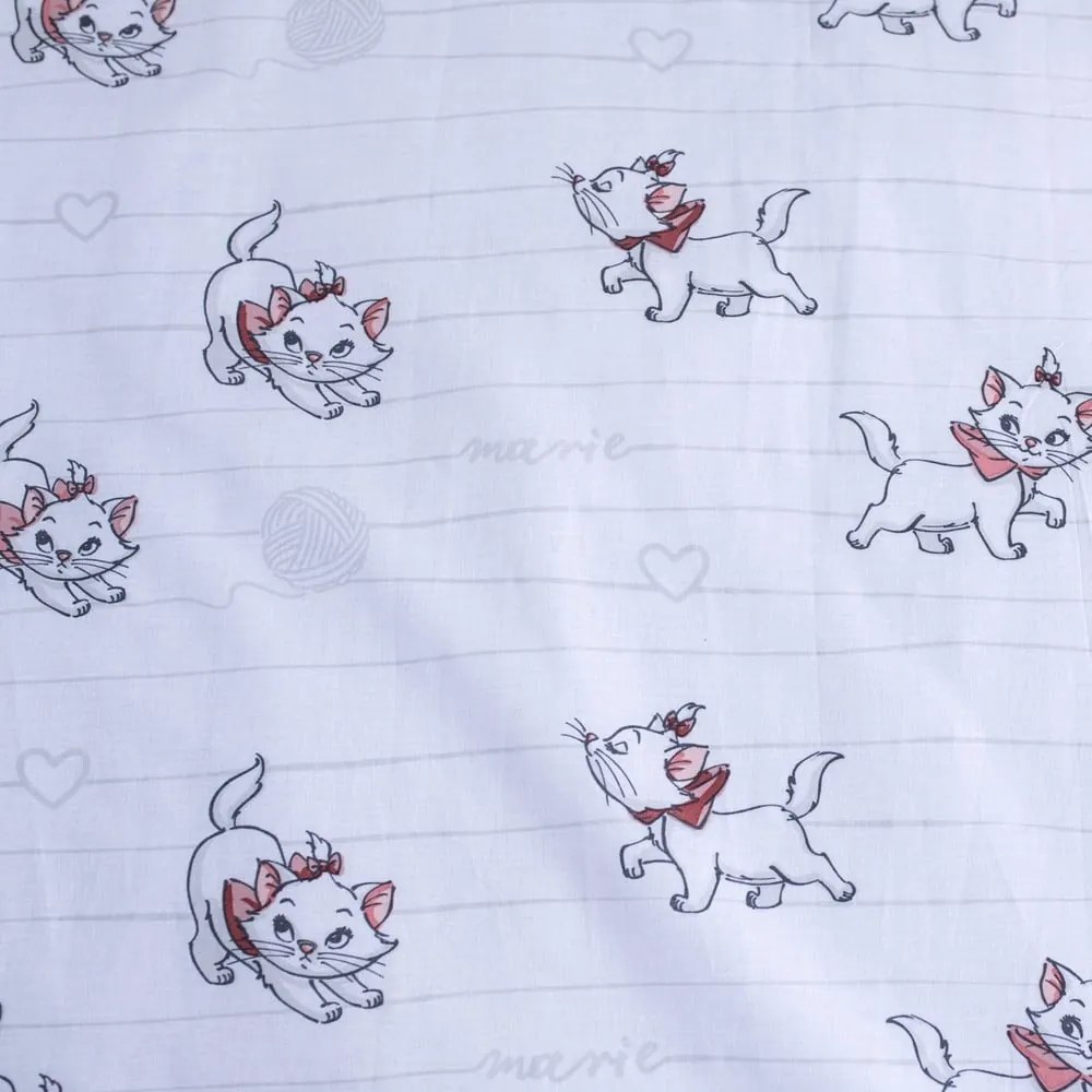 Set copripiumino e federa da bambini bianco in cotone per culla 100x135 cm Marie Cat "Bow" – Jerry Fabrics