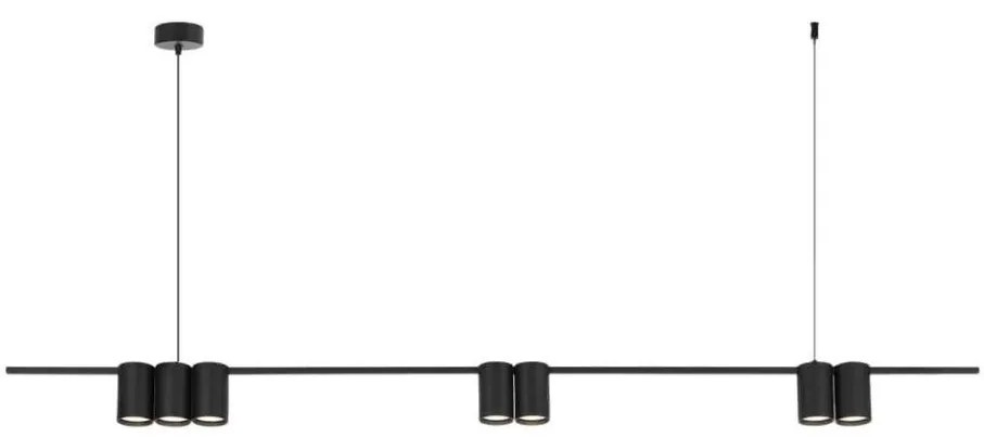 Lampadario a sospensione con filo GENESIS 7xGU10/8W/230V nero