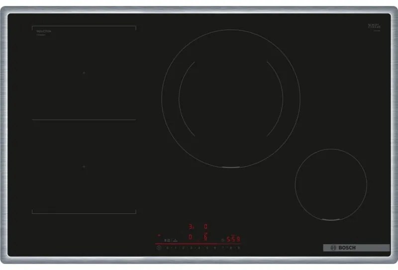 Bosch - Serie 6 PVS845HB1E piano cottura Nero Da incasso 80 cm Piano cottura a induzione 4 Fornello(i)