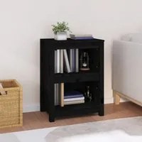 Libreria Nera 50x35x68 cm in Legno Massello di Pino 821703