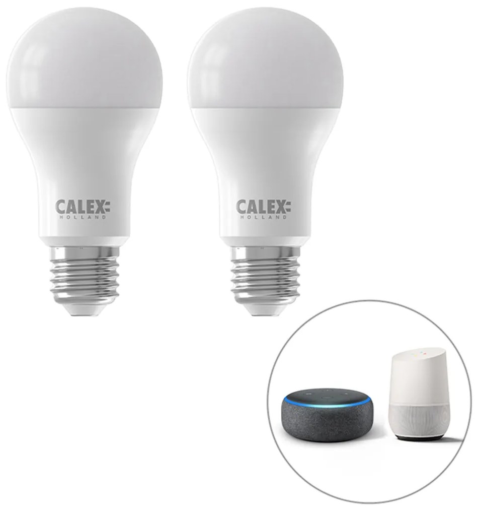 Set di 2 lampadine LED intelligenti E27 dimmerabili A60 opache 8,5W 806lm 2200-4000K