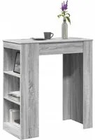 Tavolo Bar con Rastrelliera Grigio 95x47x103,5 cm Multistrato 854387