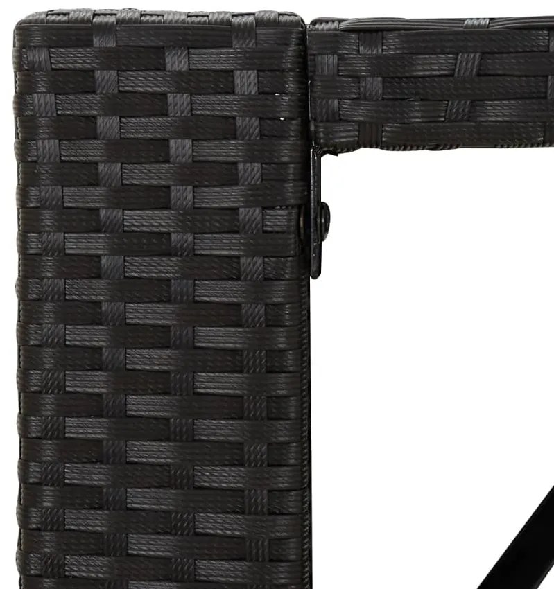 Tavolo bar con piano in vetro nero 145x80x110 cm polyrattan