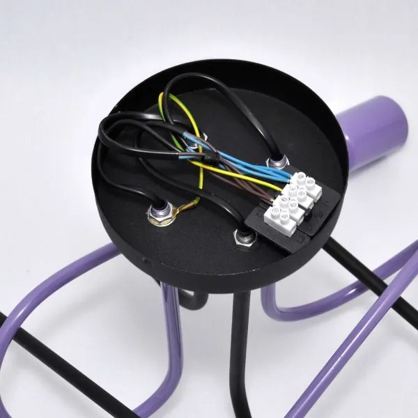 Lampadario a plafone OXFORD 4xE27/15W/230V nero/viola