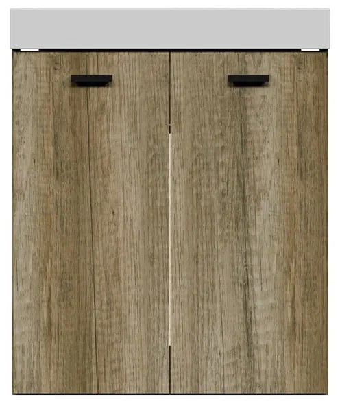 Mobile da bagno sotto lavabo COLAVENE Alaqua marrone opaco L 60 x H 76 x P 50 cm 2 ante, lavabo non incluso