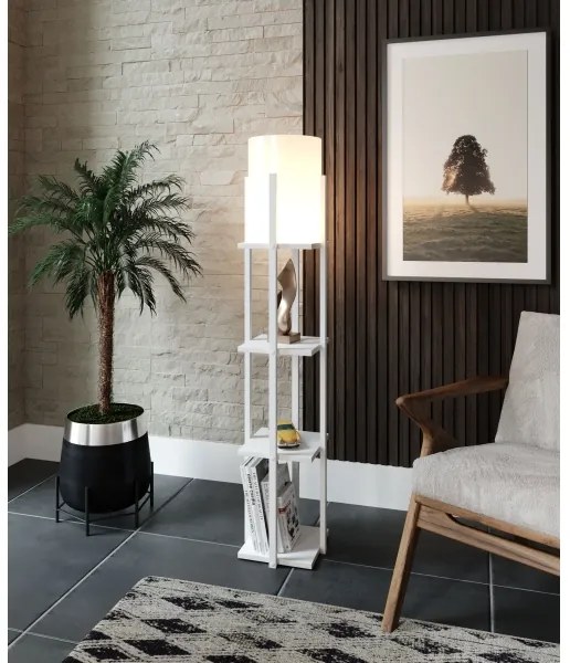 Lampada da terra con ripiani NORA 1xE27/40W/230V bianco