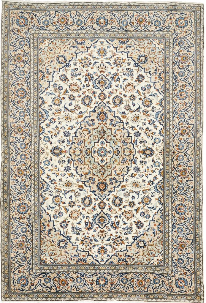 Kashan Tappeto 200 x 290 Beige (Iran) Annodato A Mano
