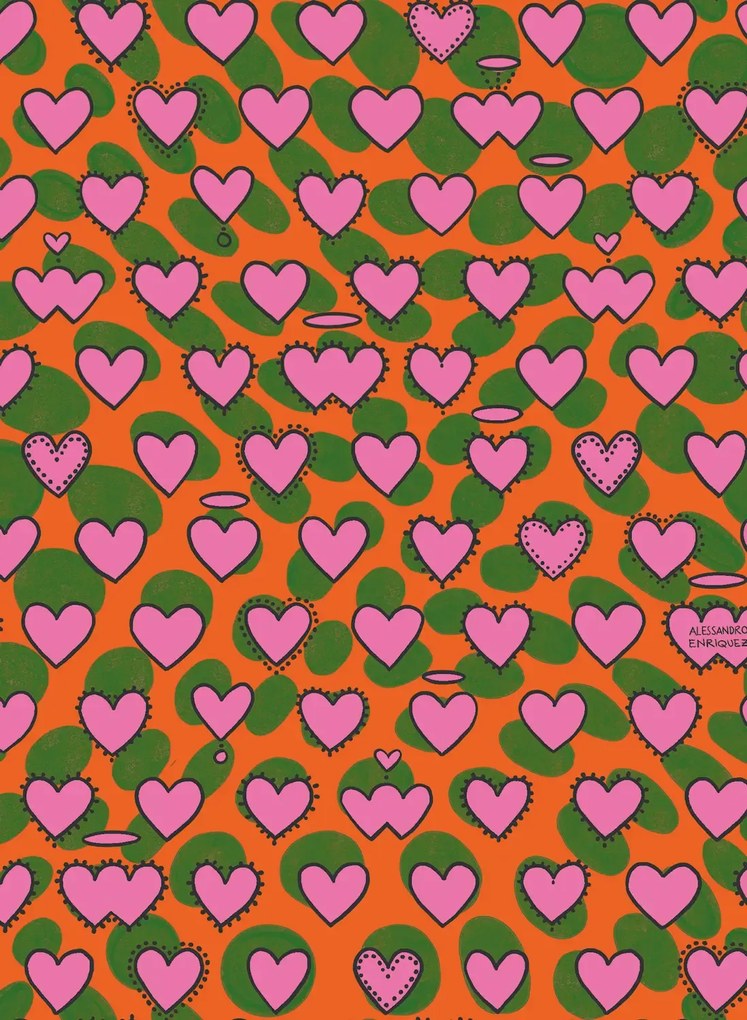 Jannelli & Volpi Carta da parati Psyco Cuori - 25500