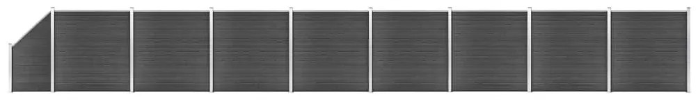 Set Pannelli Di Recinzione İn Wpc 1484x(105-186) Cm Nero /