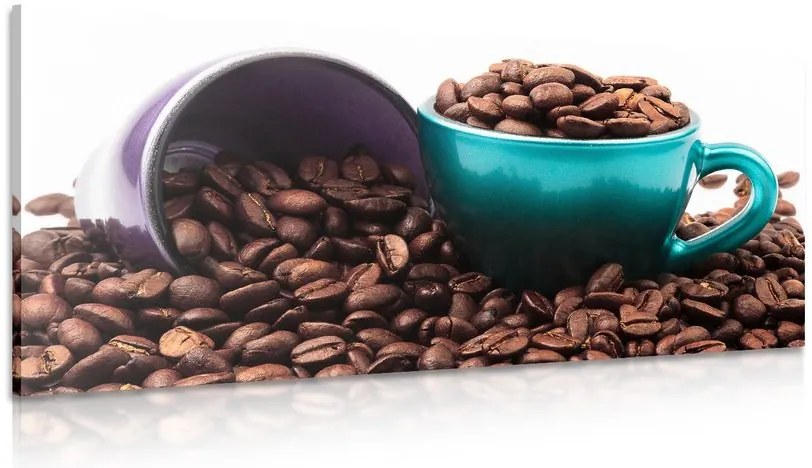 Stampa su tela – Tazze con chicchi di caffè